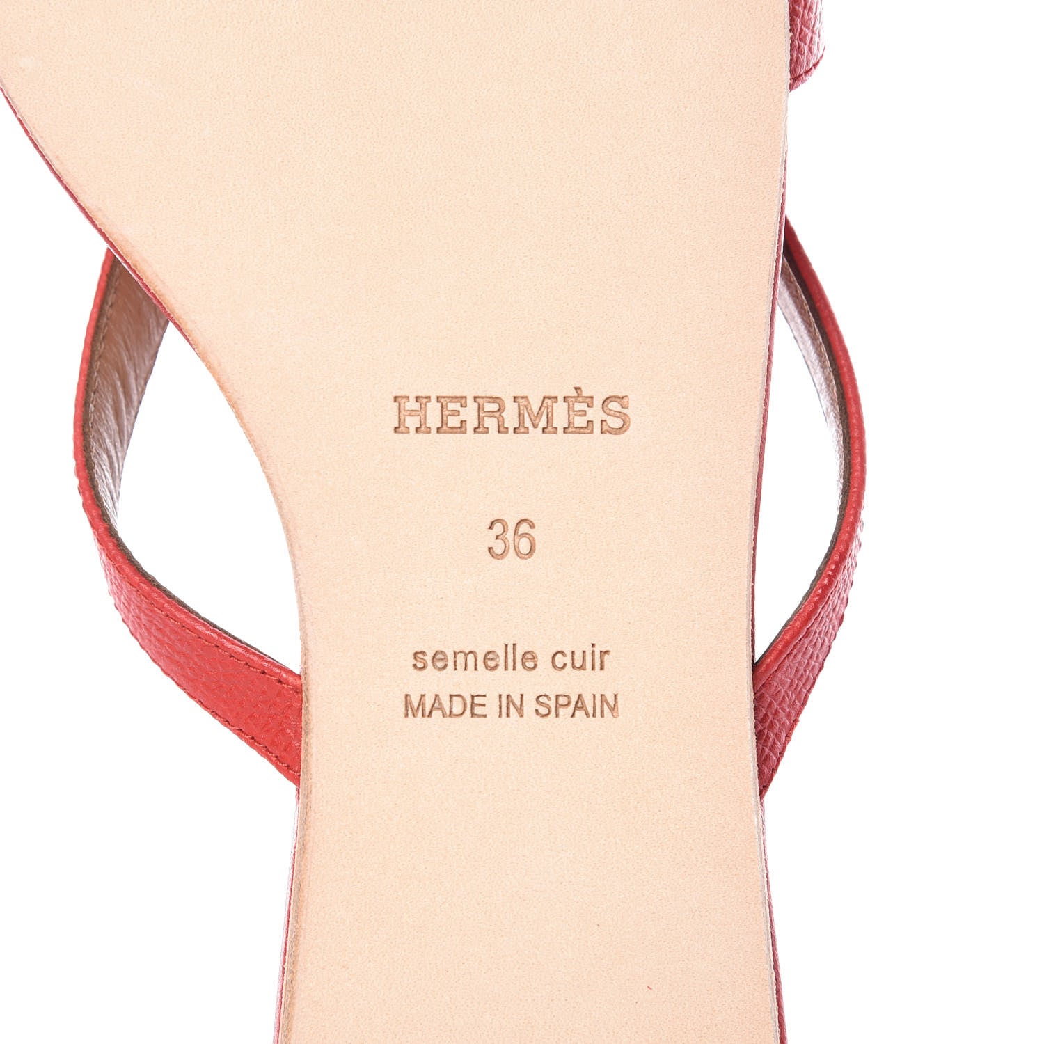Hermes Epsom Corfou Sandals 36 Rouge 6 of 8