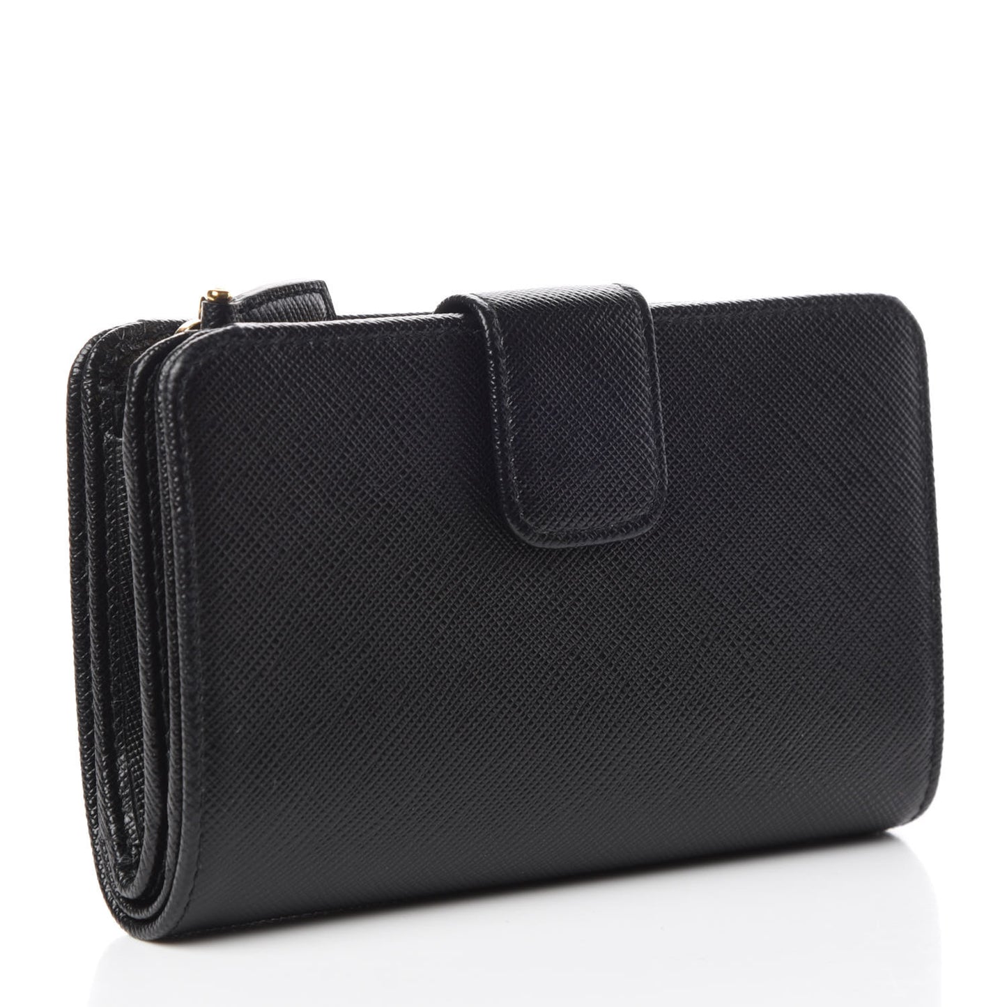 Saffiano Compact Triangle Wallet Black