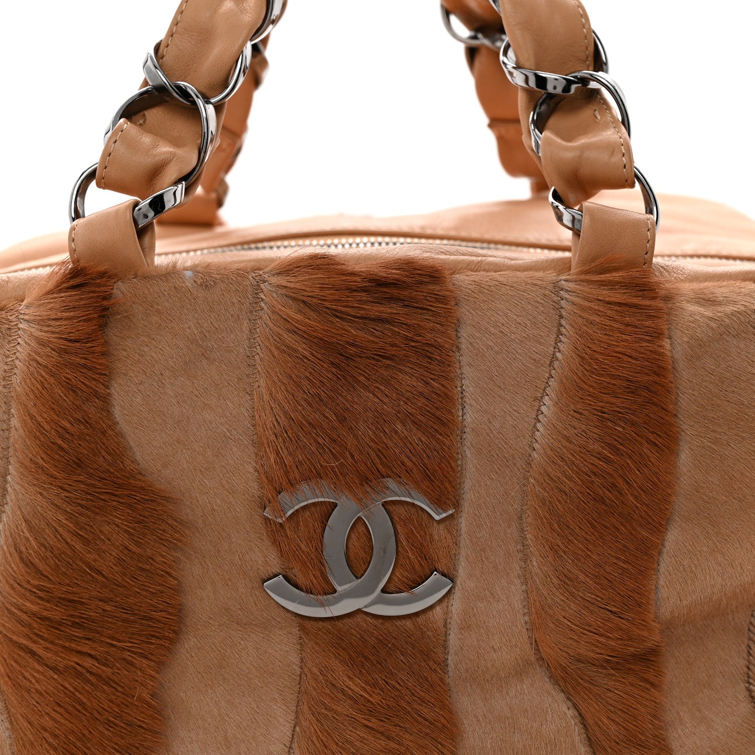 Chanel Lambskin Pony Hair Tote Dark Beige 8 of 11