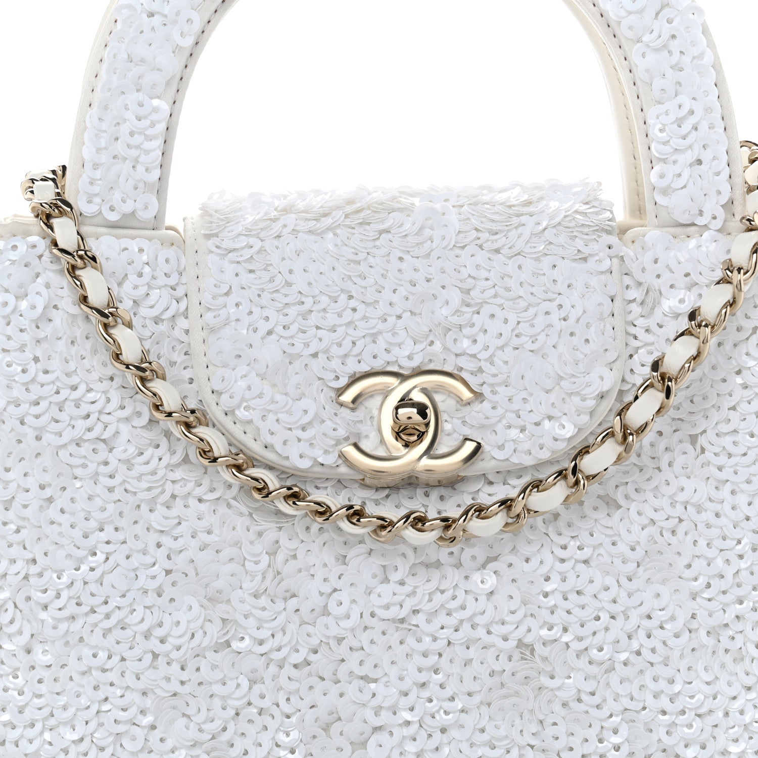 Chanel Sequin Nano Kelly Shopper White 8 of 11