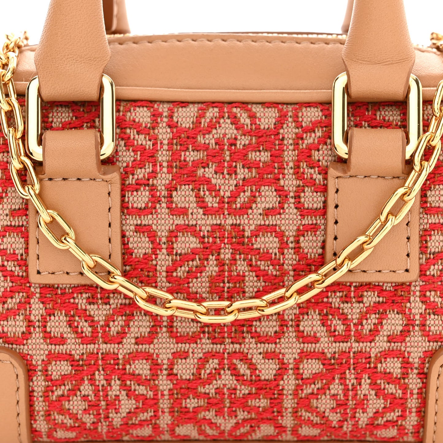 Jacquard Anagram Calfskin Amazona Nano Brown Red