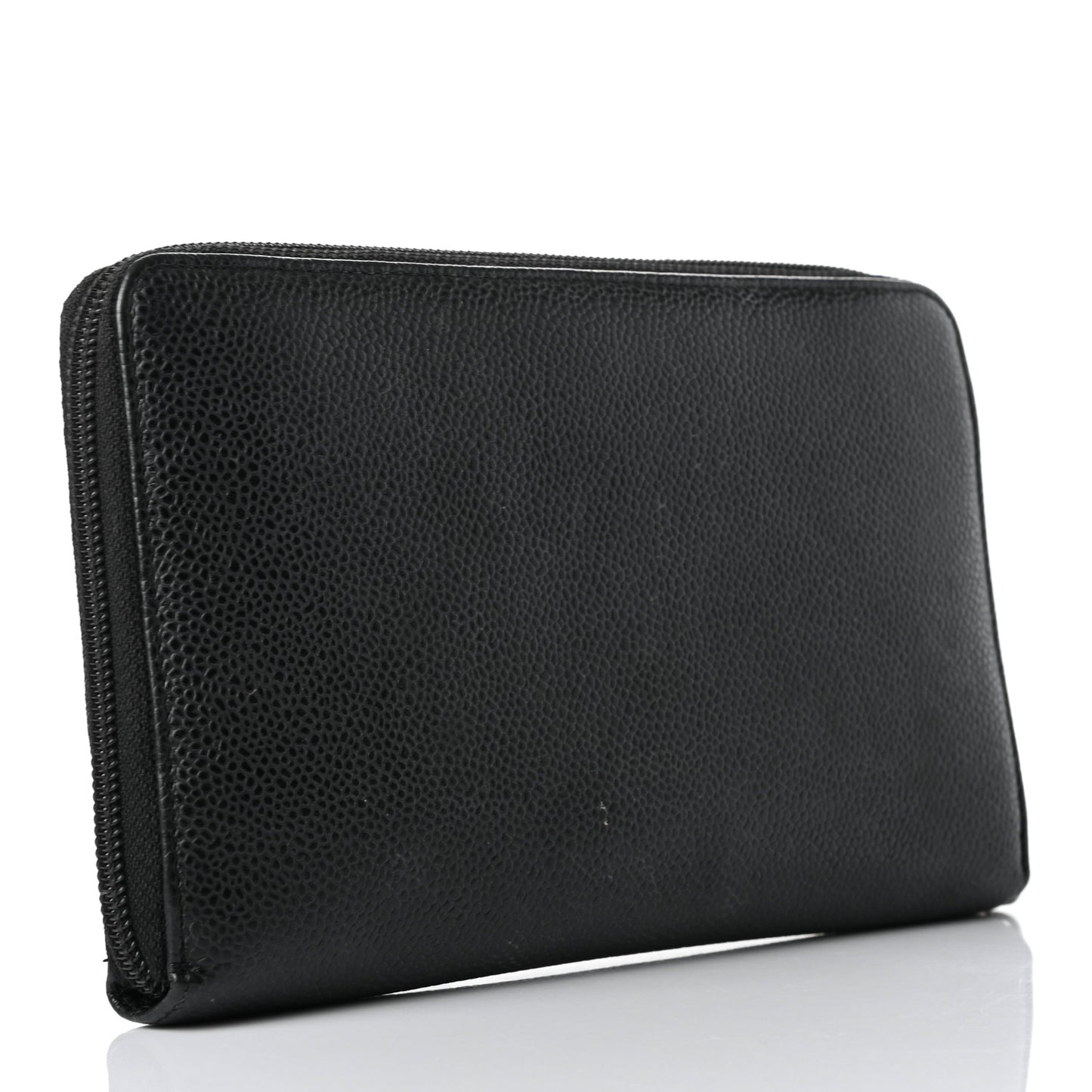 Caviar Large Timeless CC Zip Around Organizer Wallet Black