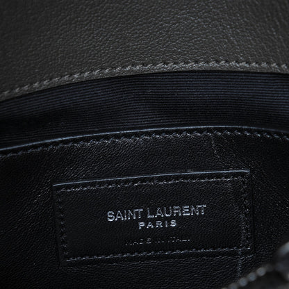 Saint Laurent Sheepskin Matelasse Chevron Monogram Medium College Bag Dark Anthracite 6 of 7