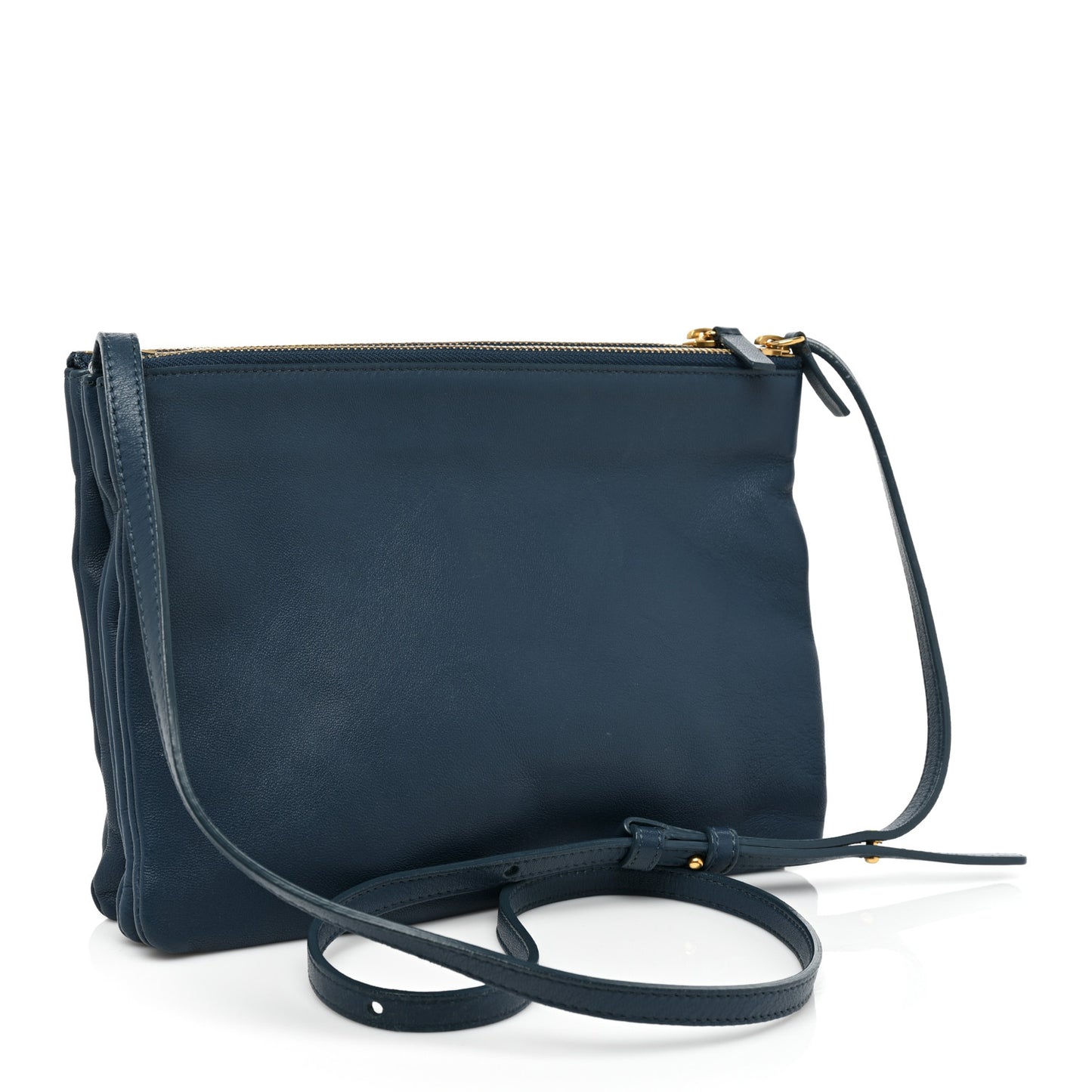 Lambskin Large Trio Crossbody Metallic Blue