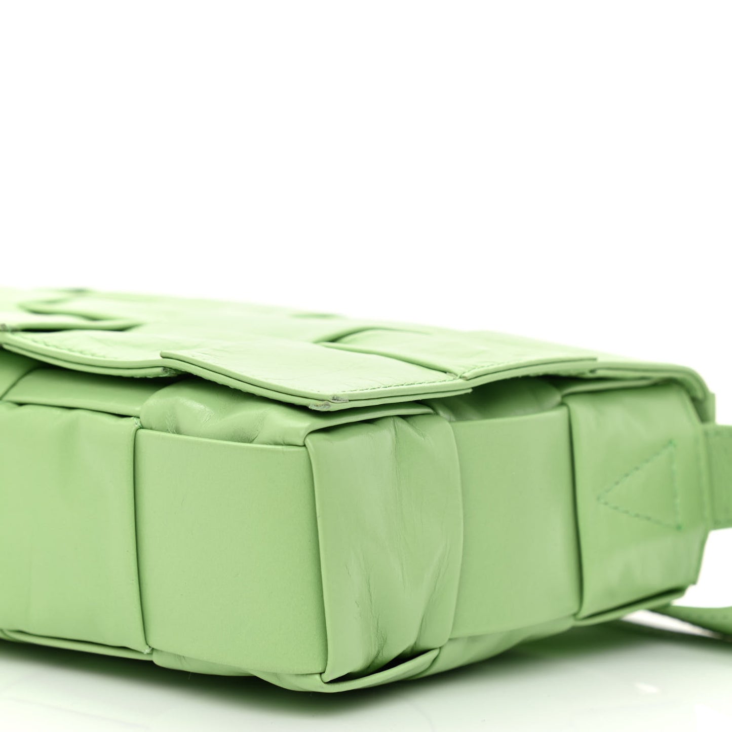 Calfskin Maxi Intreccio Cassette Crossbody Bag Pistachio
