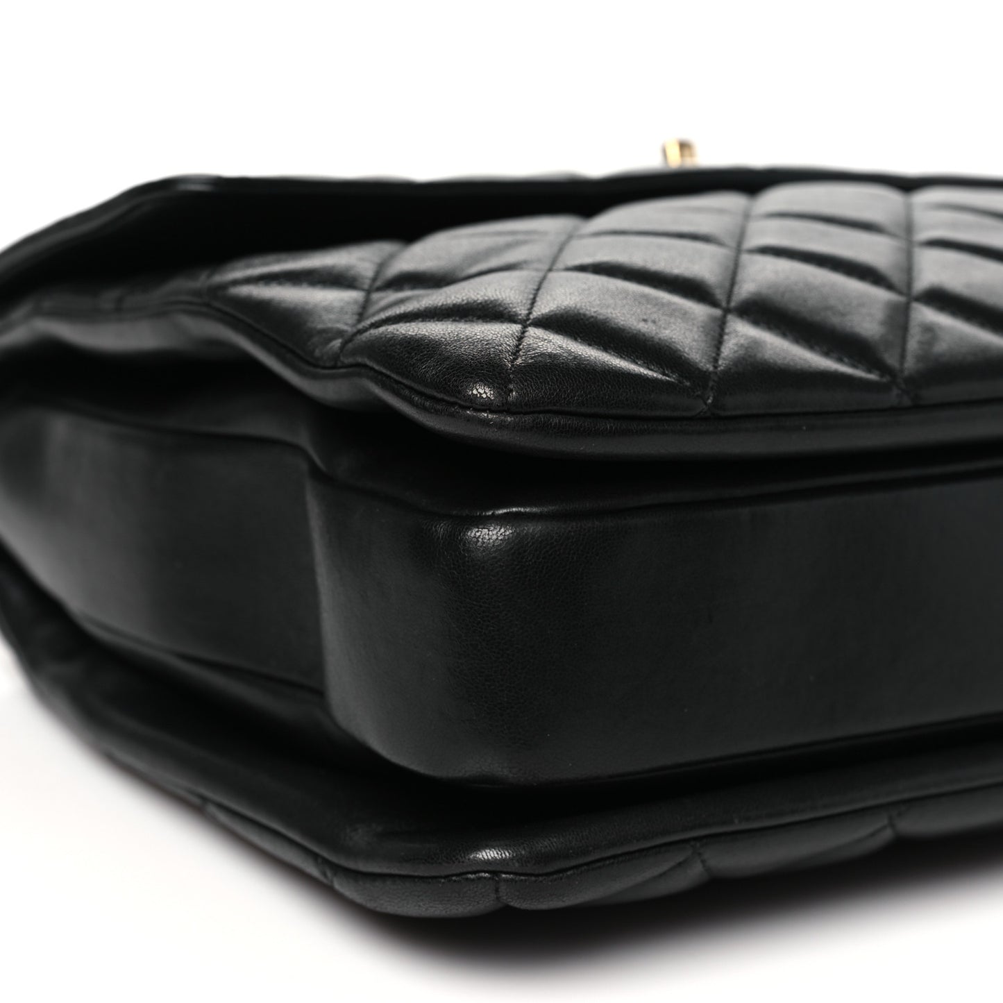 Lambskin Quilted Large Trendy CC Dual Handle Flap Bag Black