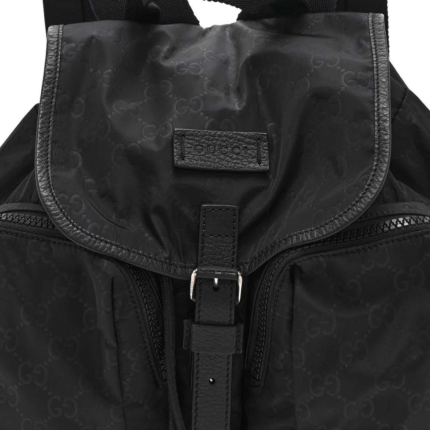 Nylon Monogram Medium Light Single Buckle Backpack Black
