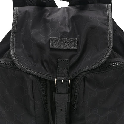 Gucci Nylon Monogram Medium Light Single Buckle Backpack Black 9 of 11