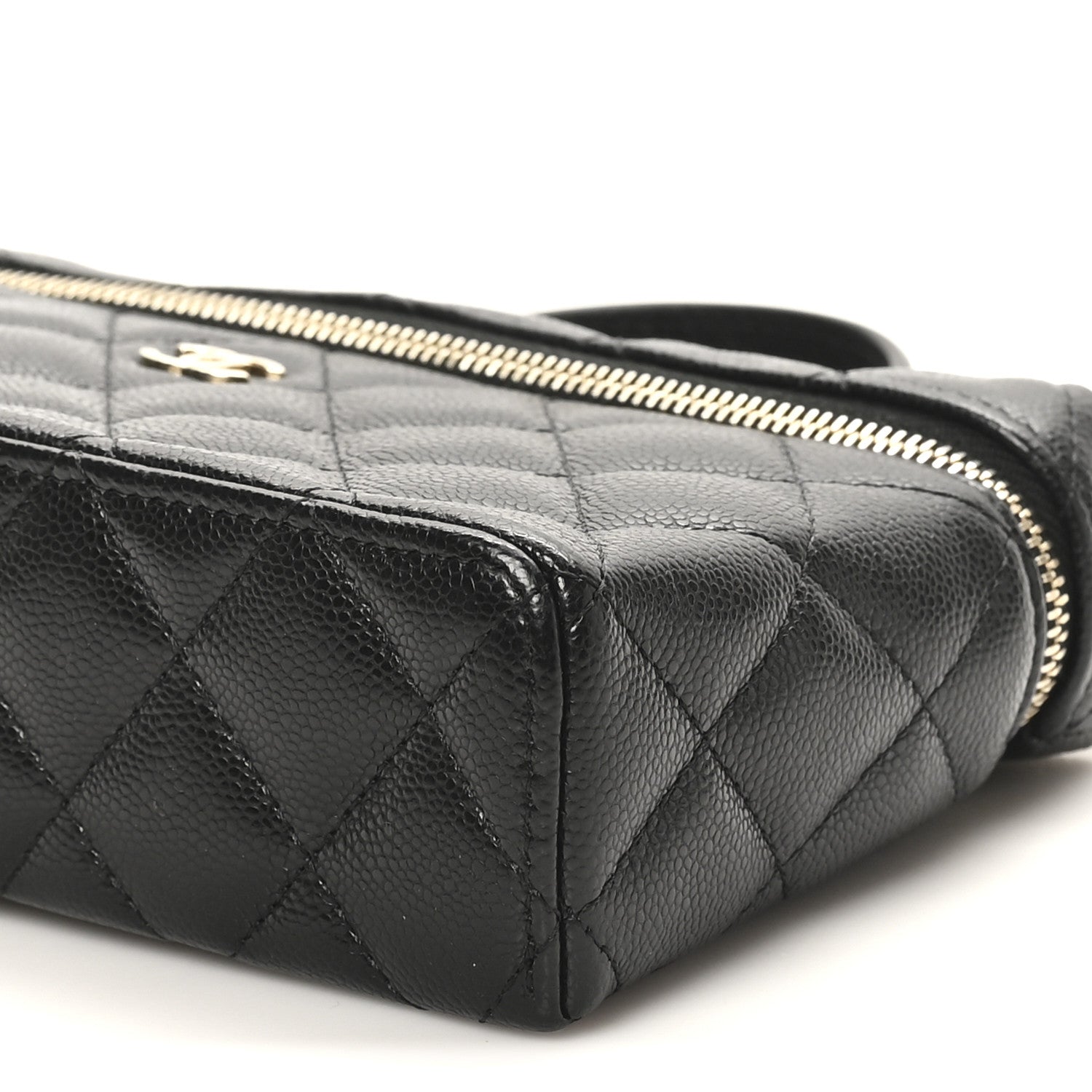 Chanel Caviar Quilted Top Handle Slim Vanity With Chain Black 10 of 10