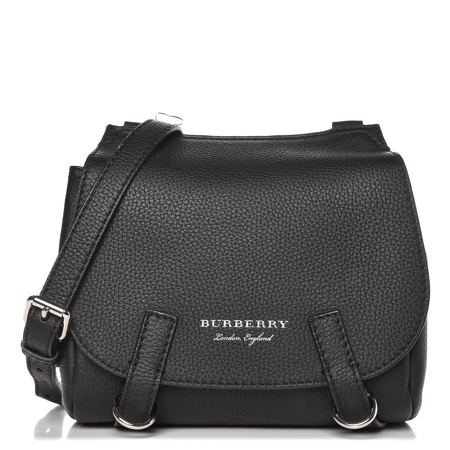 Burberry Soft Grain Calfskin Baby Bridle Saddle Bag Black 1 of 11