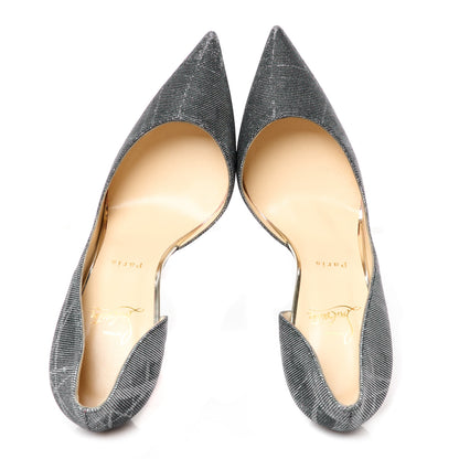Christian Louboutin Tissu Etincelle Specchio Iriza 100 Pumps 41.5 Black Silver 9 of 9