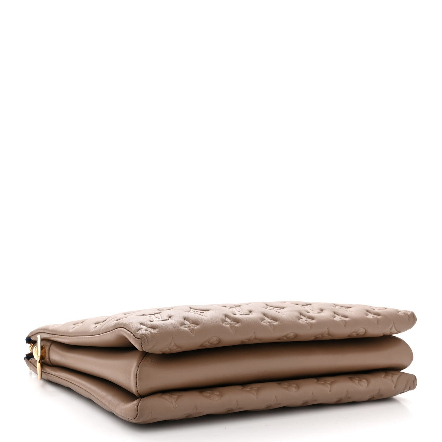 Lambskin Embossed Monogram Coussin MM Taupe