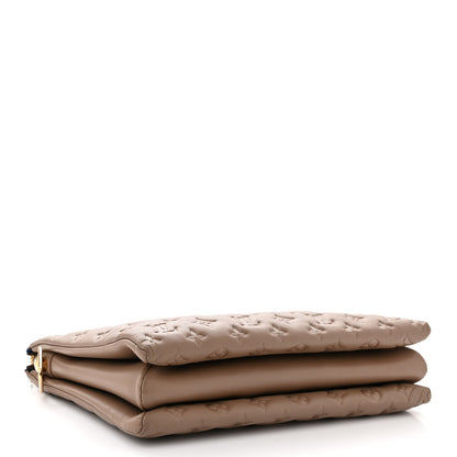 Louis Vuitton Lambskin Embossed Monogram Coussin MM Taupe 4 of 11