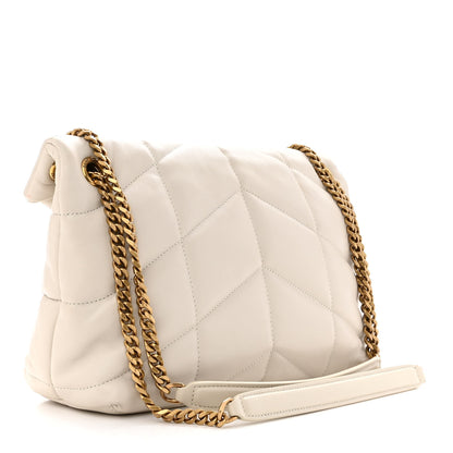 Saint Laurent Lambskin Quilted Small Loulou Puffer Monogram Chain Satchel Crema Soft 3 of 11