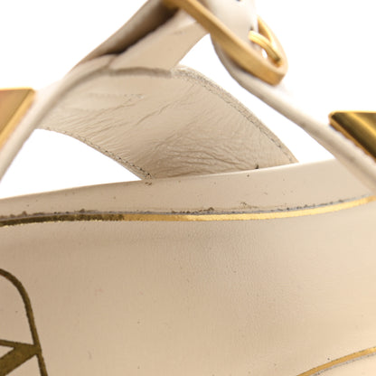 Valentino Garavani Calfskin Roman Stud T-Strap 90mm Sandals 40 Light Ivory 10 of 11