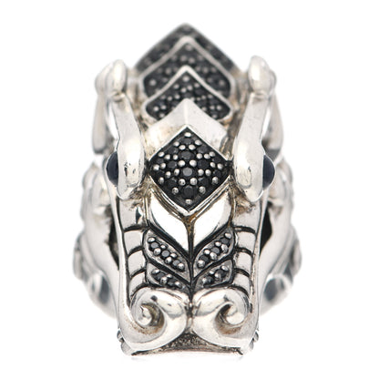 John Hardy Sterling Silver Black Spinel Blue Sapphire Naga Head Ring 54 7 3 of 7