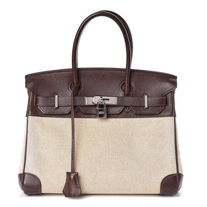 Hermes Toile Swift Birkin 30 Chocolate 1 of 31