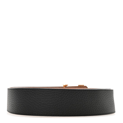 Louis Vuitton Taurillon Calfskin 30mm LV Initiales Reversible Belt 85 34 Black 3 of 8