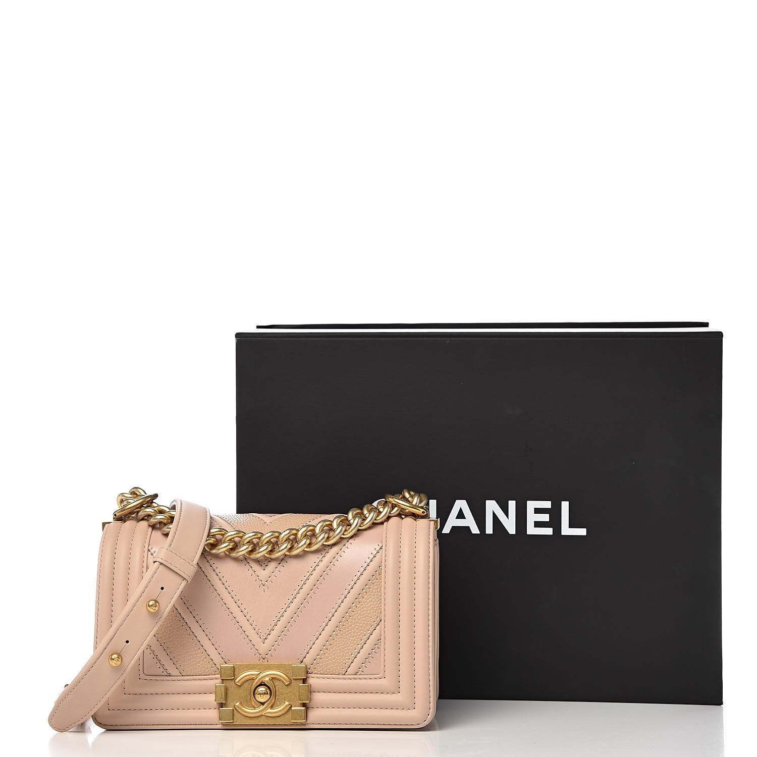 Chanel Caviar Suede Calfskin Chevron Quilted Small Boy Flap Light Pink 11 of 11