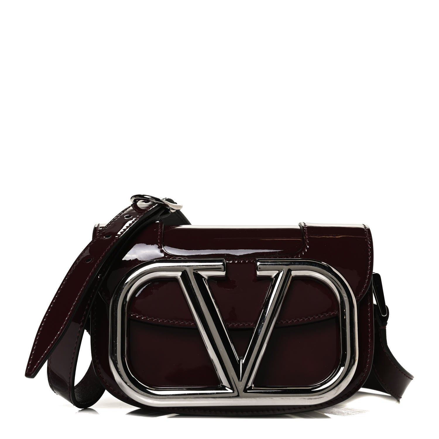 Valentino Garavani Patent Small Supervee Crossbody Bag Rubin 1 of 9