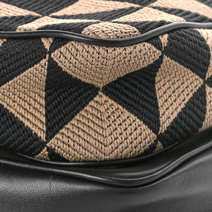 Prada Jacquard Calfskin Triangolo Symbole Embroidered Mini Triangle Double Bag Black Corda 9 of 10