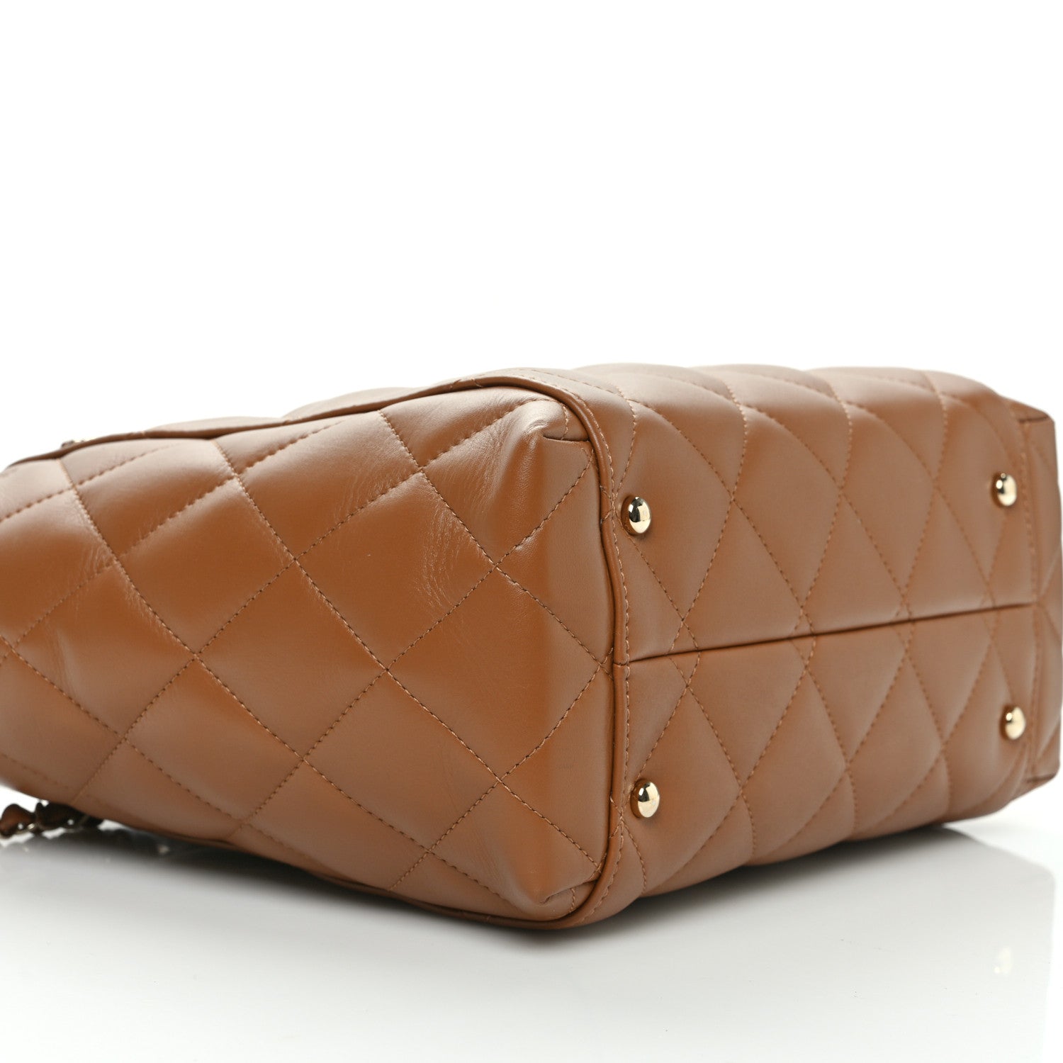 Chanel Calfskin Quilted Small Shopping Tote Dark Beige 9 of 14