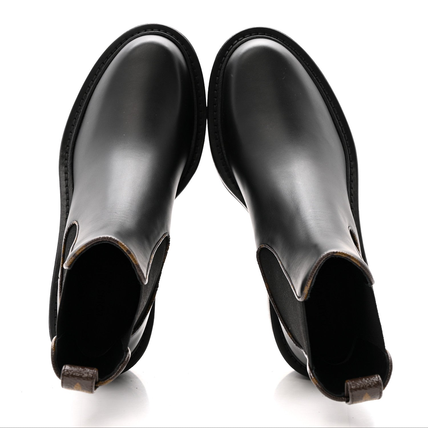 Louis Vuitton Calfskin Monogram Beaubourg Ankle Boots 37 Black 2 of 11