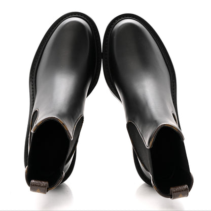 Louis Vuitton Calfskin Monogram Beaubourg Ankle Boots 37 Black 2 of 11