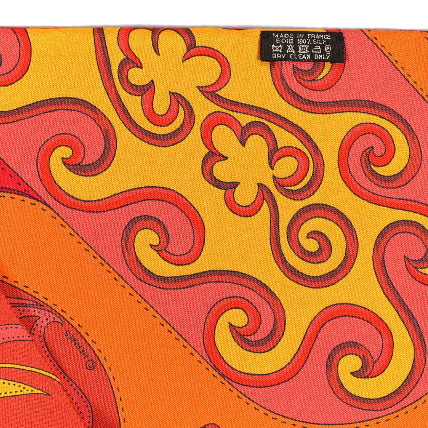 Silk Festival des Amazones Maxi Twilly Orange Vermillon Jaune D'Or