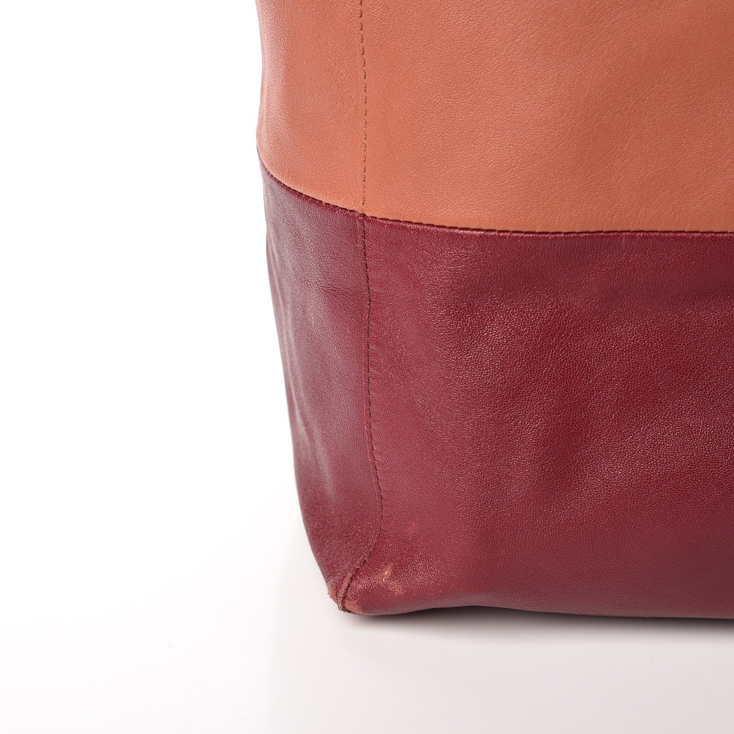 Celine Lambskin Horizontal Bi-Color Cabas Peach Rust 26 of 29