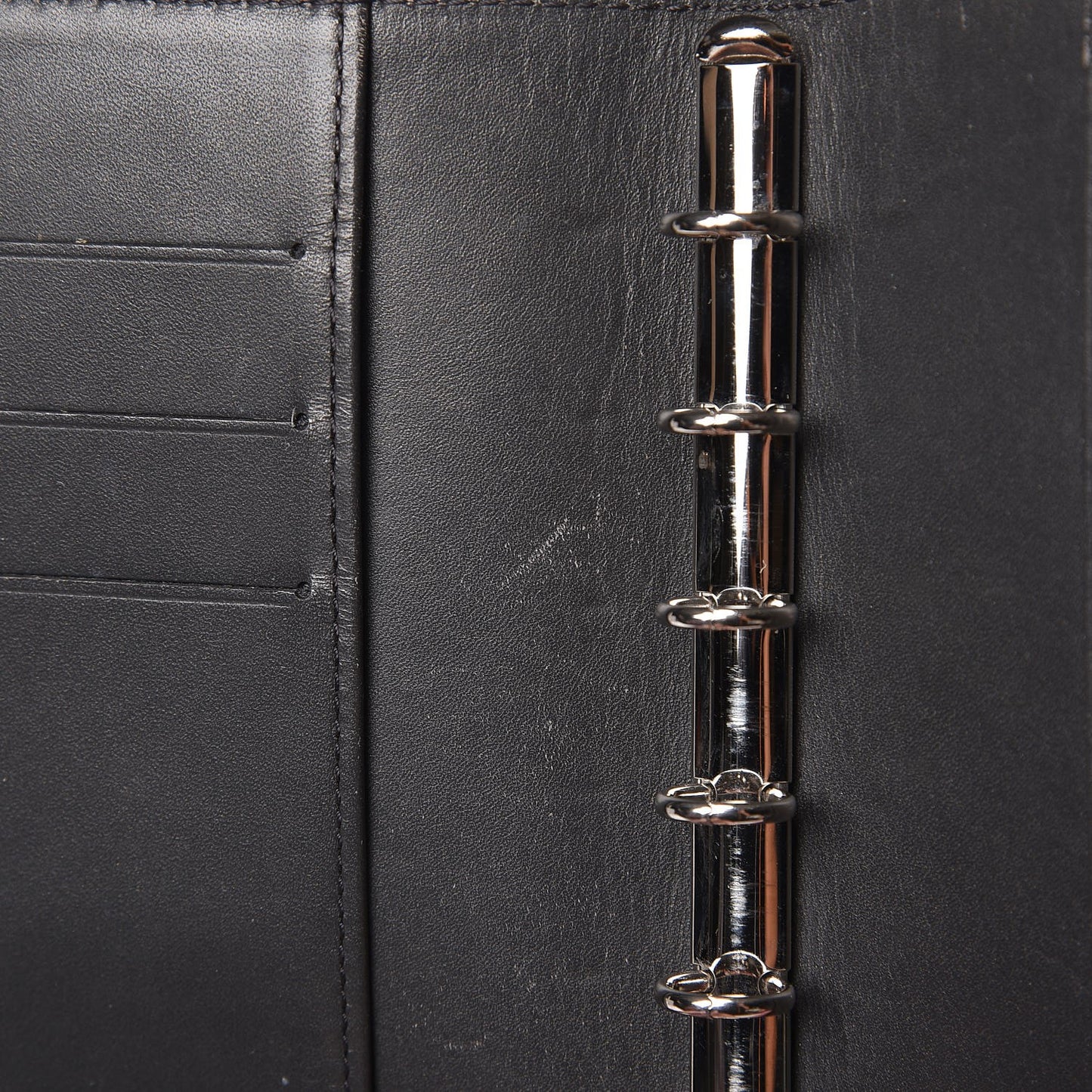 Mat Monogram Small Ring Agenda Cover Black