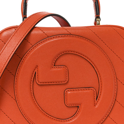 Gucci Sakai Be Green Calfskin Diagonal Stitched Blondie Top Handle Bag Orange 8 of 11