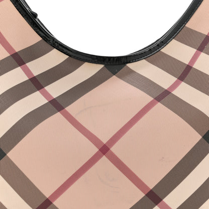 Burberry Patent Nova Check Small Barton Hobo Black 8 of 12