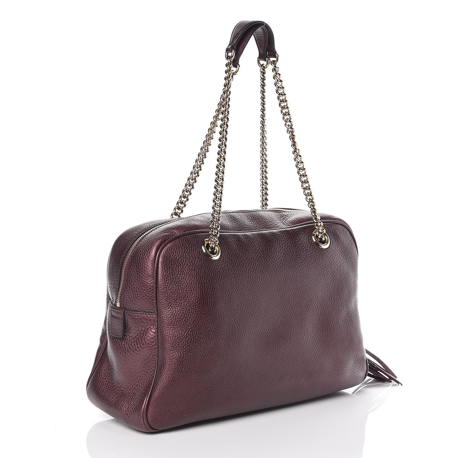 Gucci Metallic Cellarius Calfskin Medium Soho Bowler Classic Burgundy 3 of 10