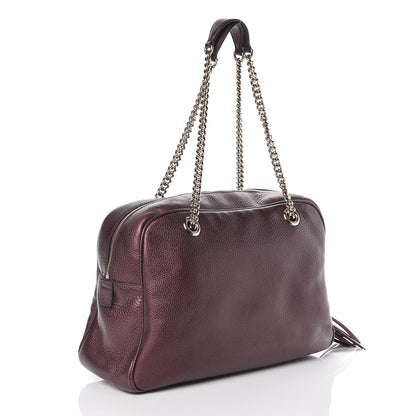 Gucci Metallic Cellarius Calfskin Medium Soho Bowler Classic Burgundy 3 of 10