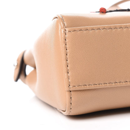 Fendi Shiny Nappa Botanical Garden Embroidered Micro Peekaboo Iconic Satchel Cuoio Rosso 8 of 9