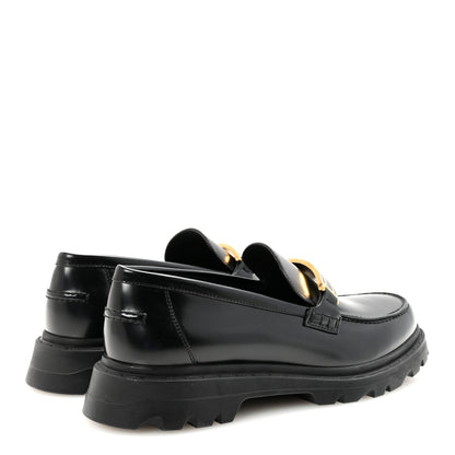Christian Dior Brushed Calfskin Rubber Dior Code Cap Toe Lug Sole 35mm Loafers 40 Black 5 of 10