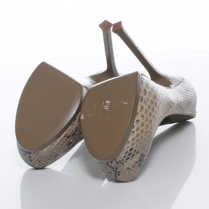 Saint Laurent Tribtoo Python 105 Pumps 36 Taupe 5 of 8