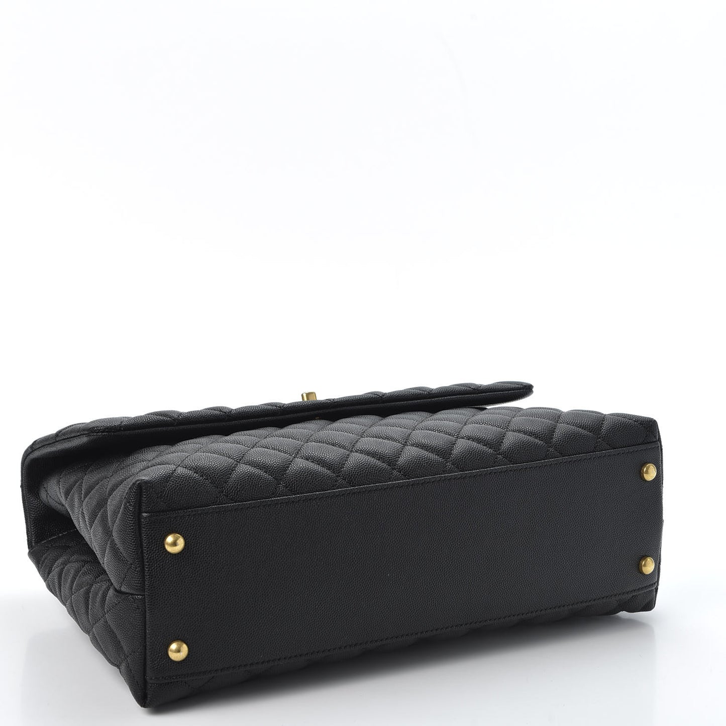 Caviar Quilted Medium Coco Handle Flap Black