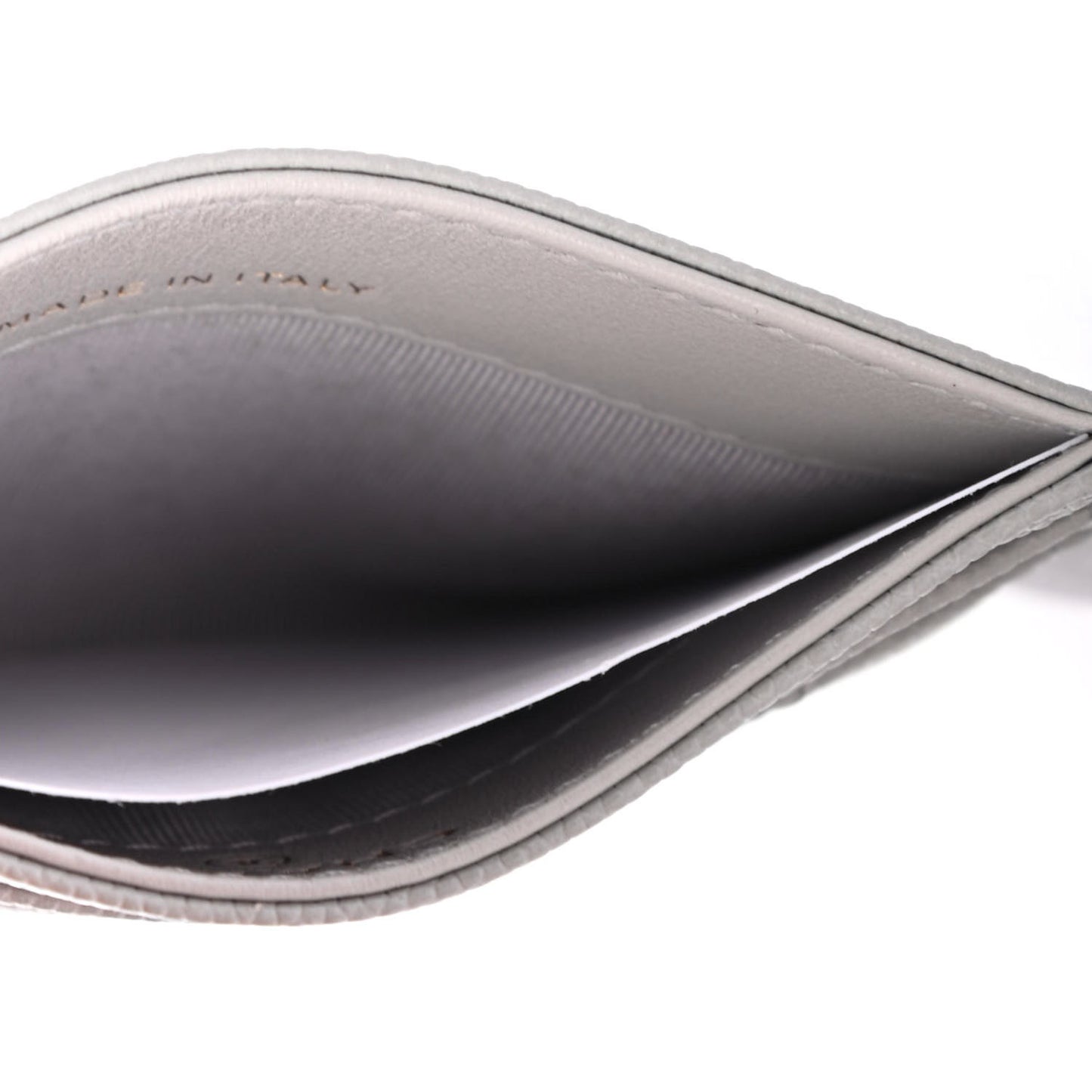 Caviar Quilted Card Holder Grey