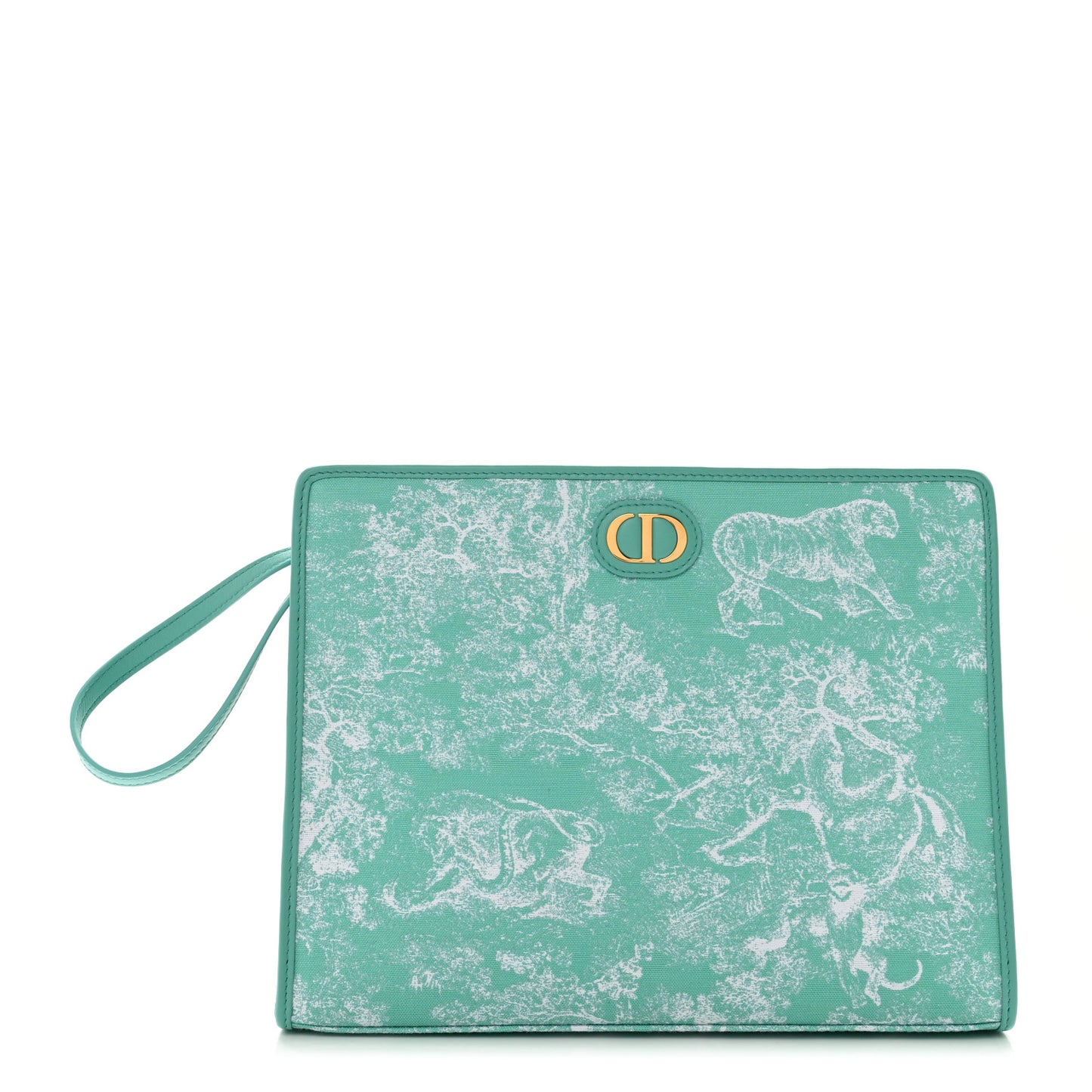 Canvas Embroidered Dioriviera 30 Montaigne Toile De Jouy Dea Pouch Aquamaria