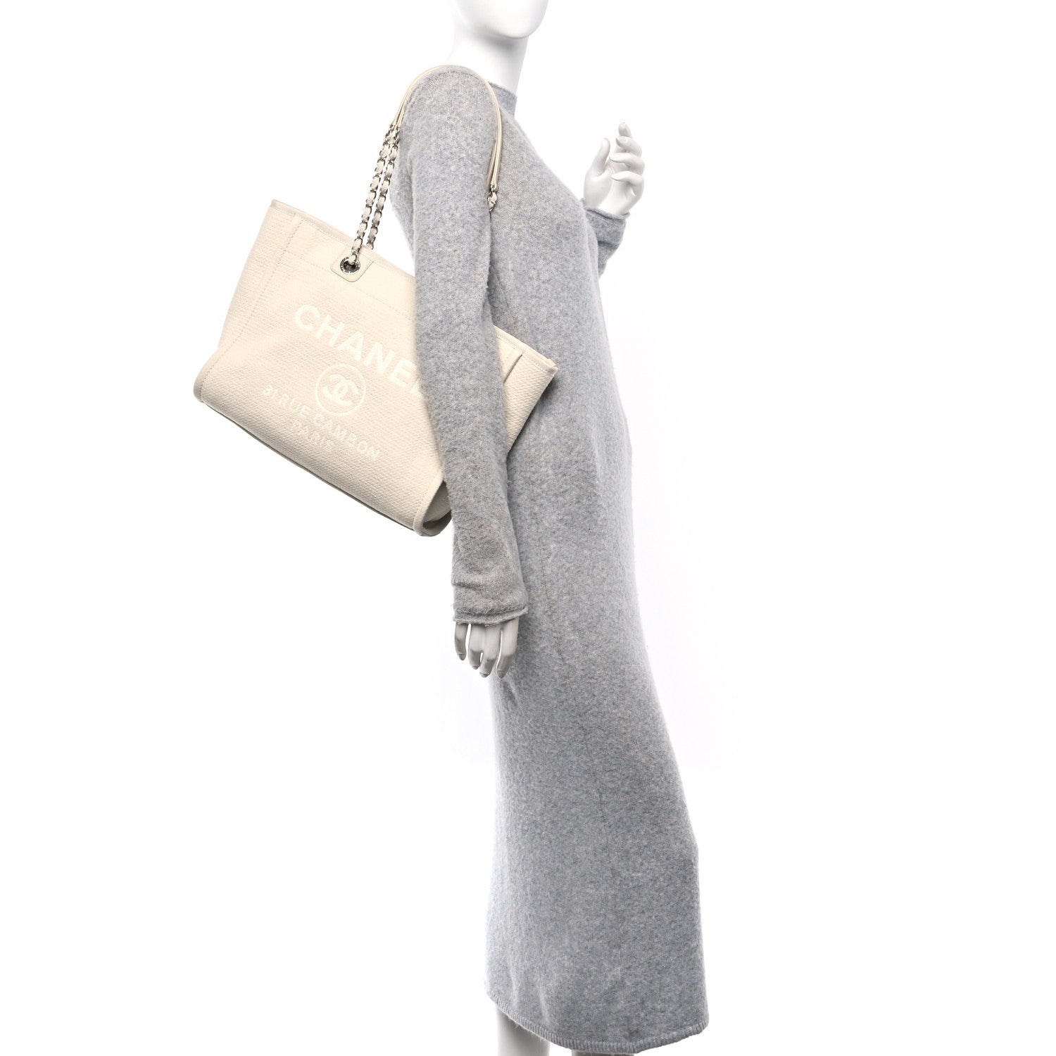 Chanel Mixed Fibers Small Deauville Tote White 2 of 10