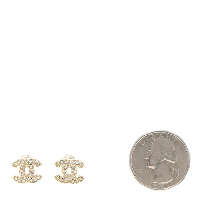 Chanel Crystal CC Earrings Gold 2 of 4