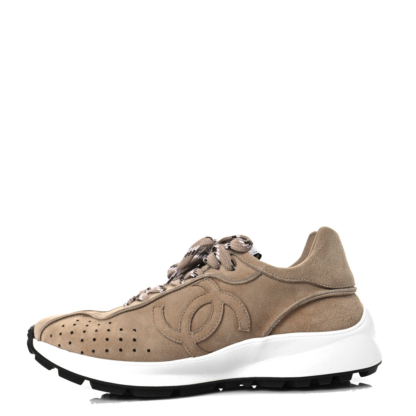 Suede Goatskin CC Sneakers 38 Dark Beige
