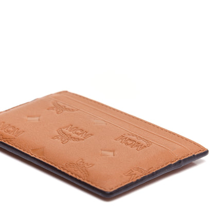 MCM Calfskin Ottomar Monogram Mini Card Case Cognac 7 of 8