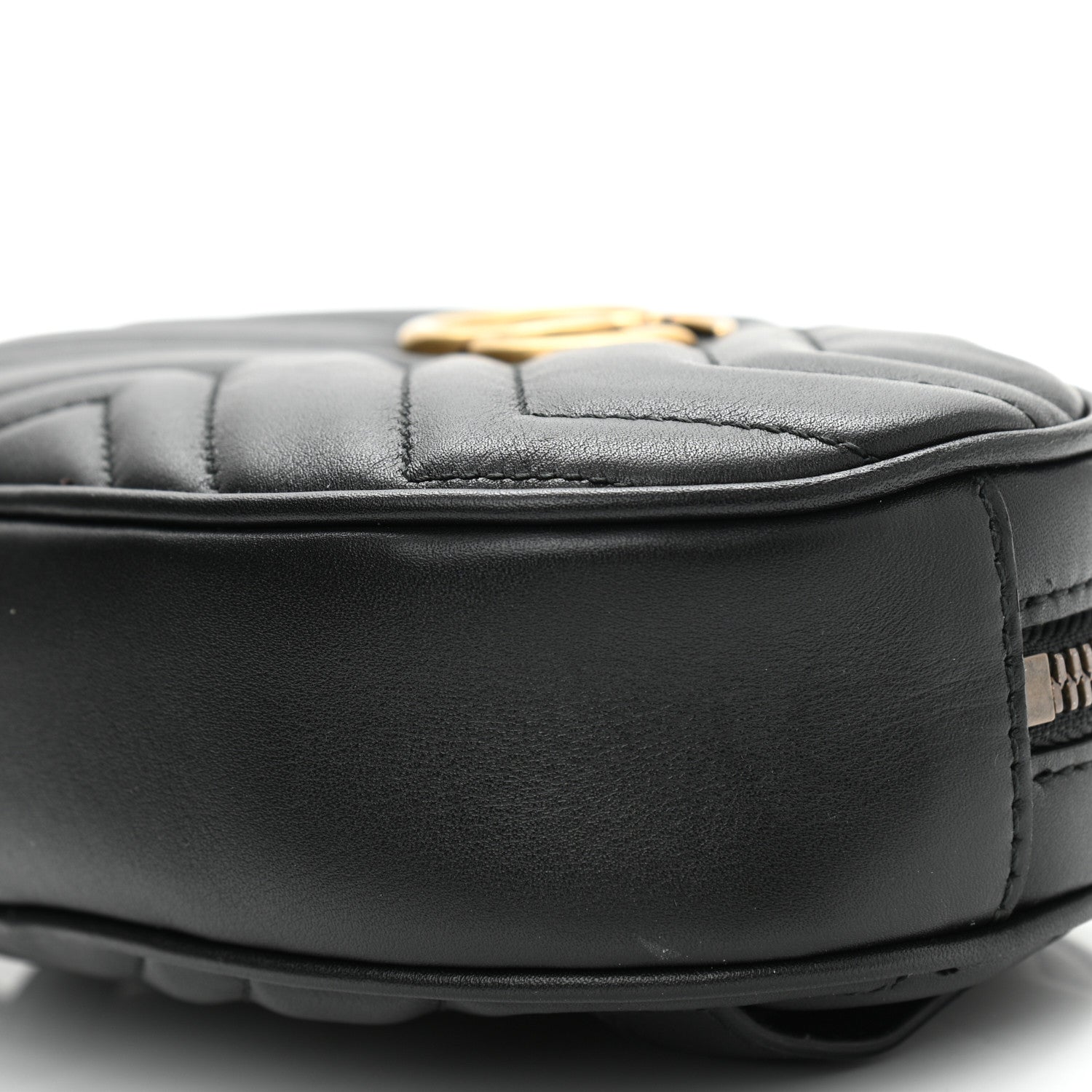 Gucci Calfskin Matelasse GG Marmont Belt Bag 85 34 Black 11 of 12