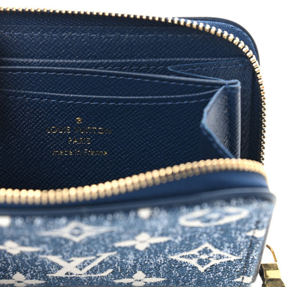 Louis Vuitton Denim Monogram Jacquard Zippy Coin Purse Bleu 6 of 9