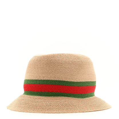 Gucci Abaca Straw Web Fedora Hat L 1 of 11