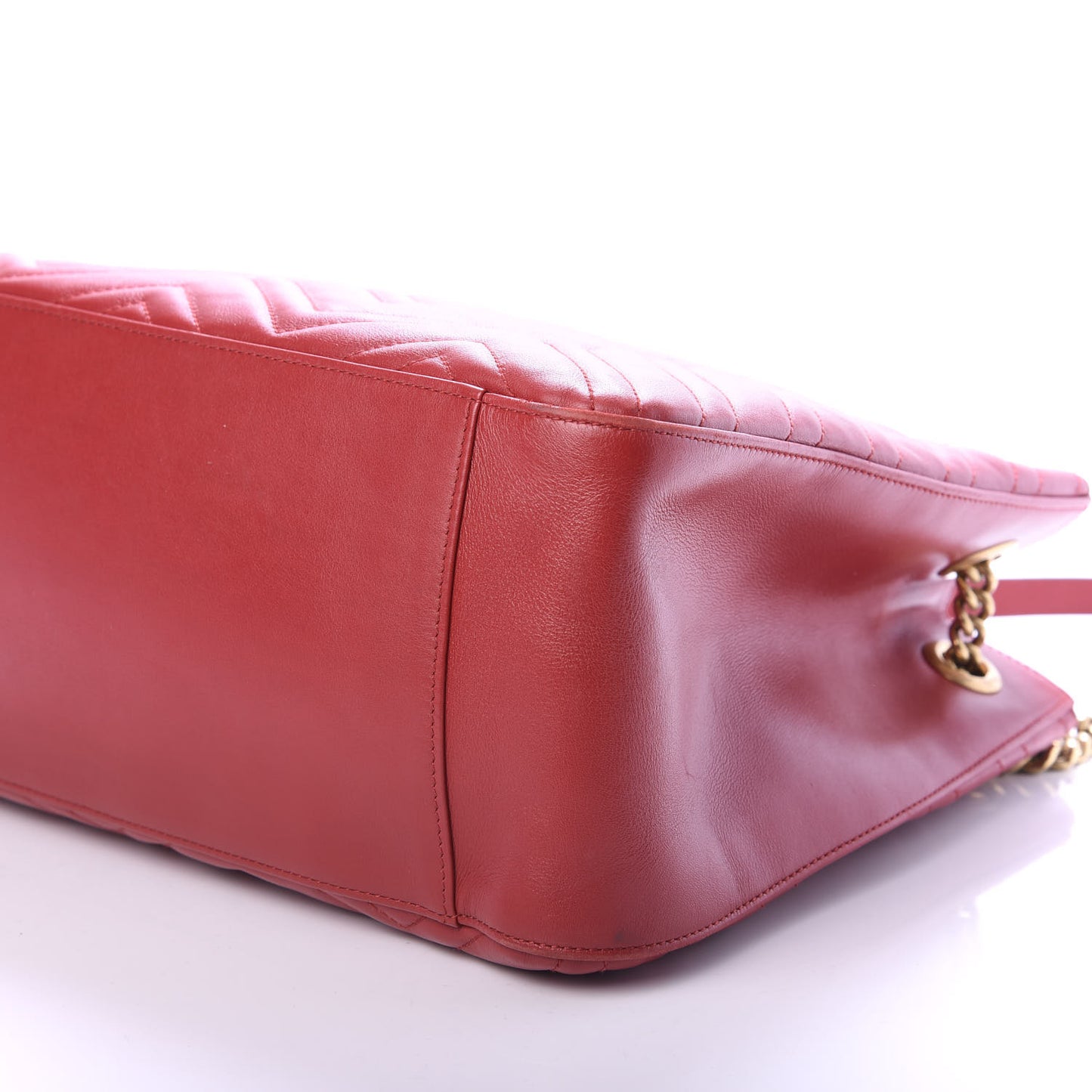 Calfskin Matelasse Medium GG Marmont Shoulder Tote Bag Hibiscus Red