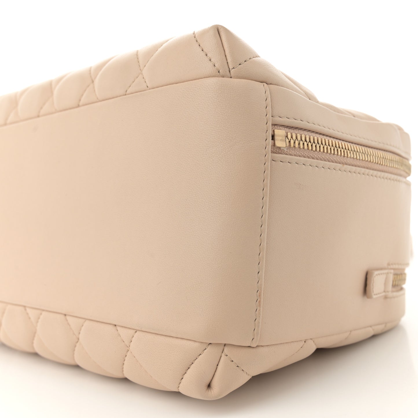 Lambskin Quilted Medium Trendy CC Bowling Bag Beige
